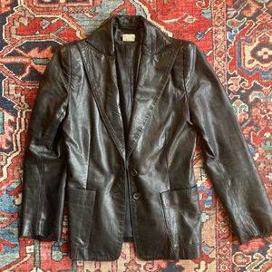 Ann Demeulemeester Black Leather Blazer 38